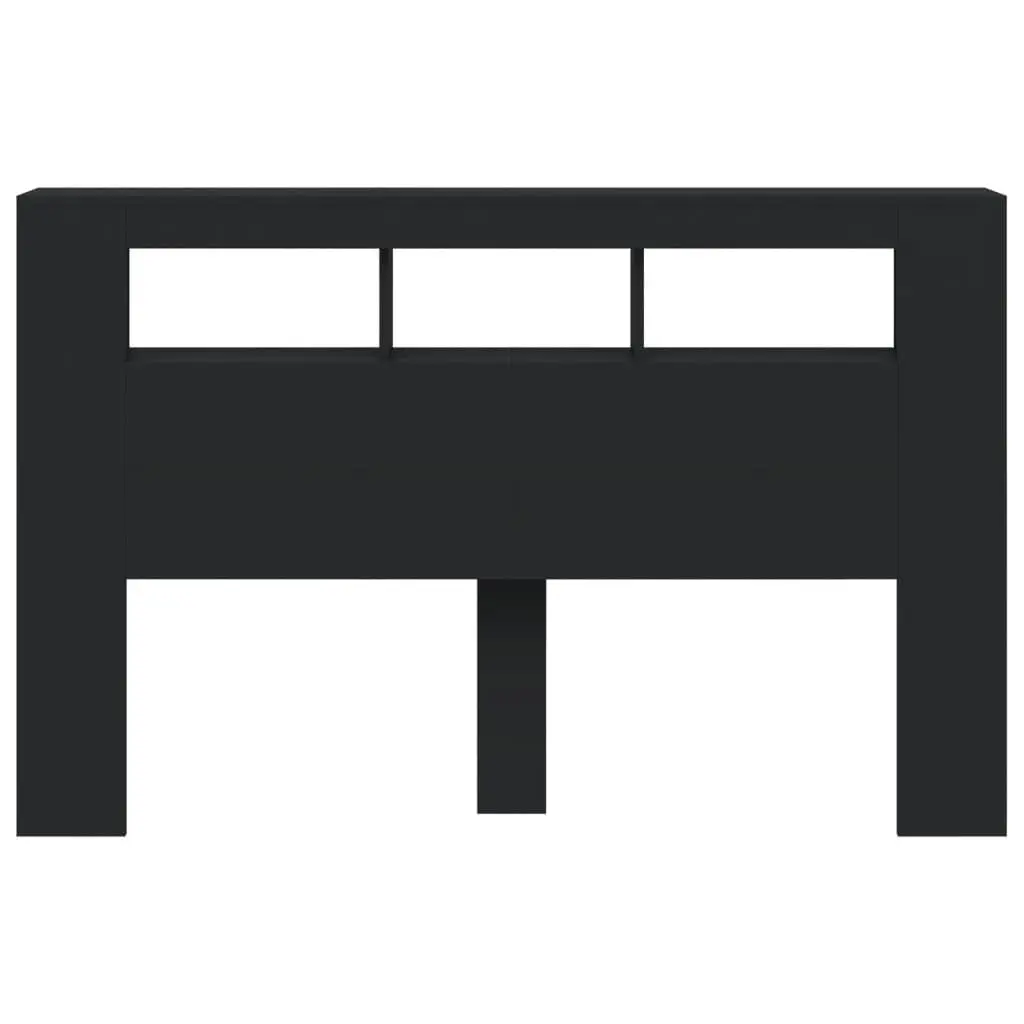 LED Headboard Modern 160 cm Black Engineered Wood with RGB Lights