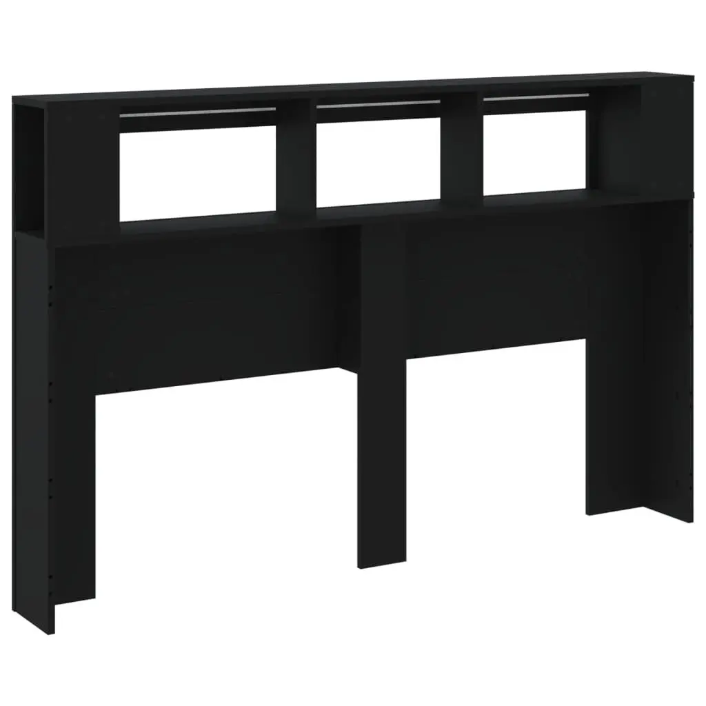 LED Headboard Modern 160 cm Black Engineered Wood with RGB Lights