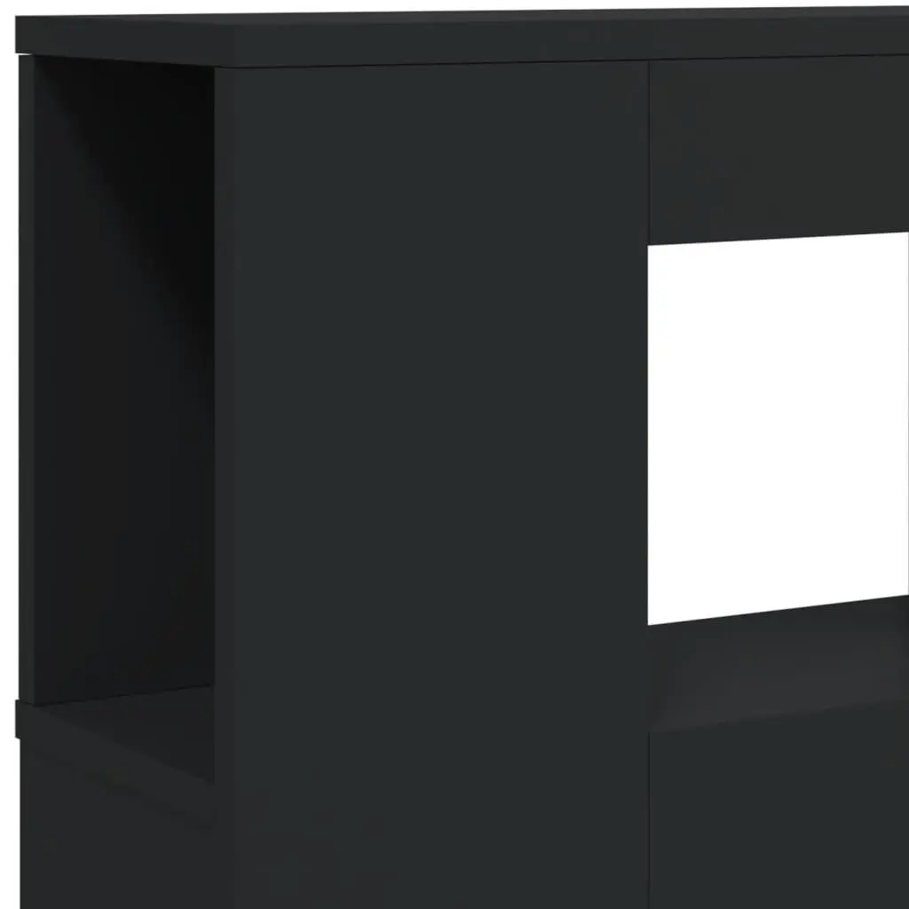 LED Headboard Modern 160 cm Black Engineered Wood with RGB Lights