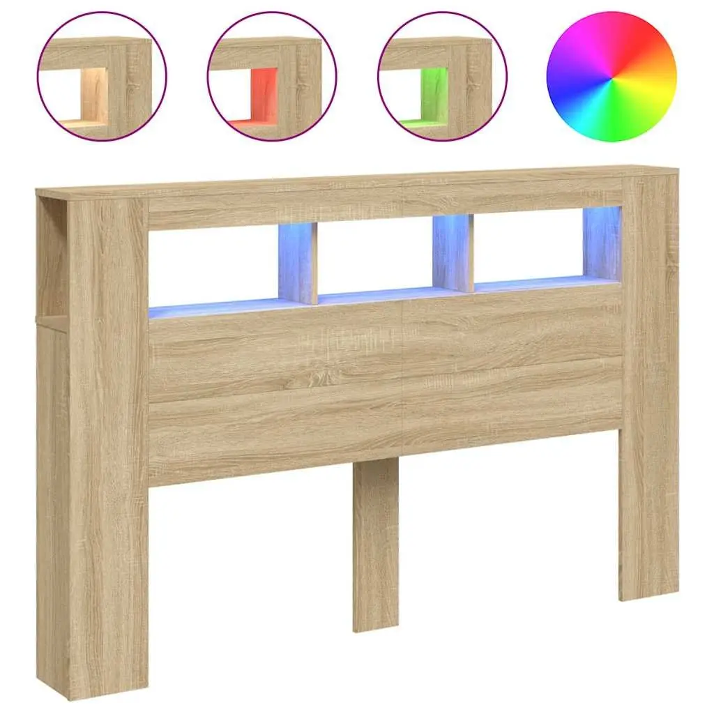 Brown LED Headboard with RGB Lights