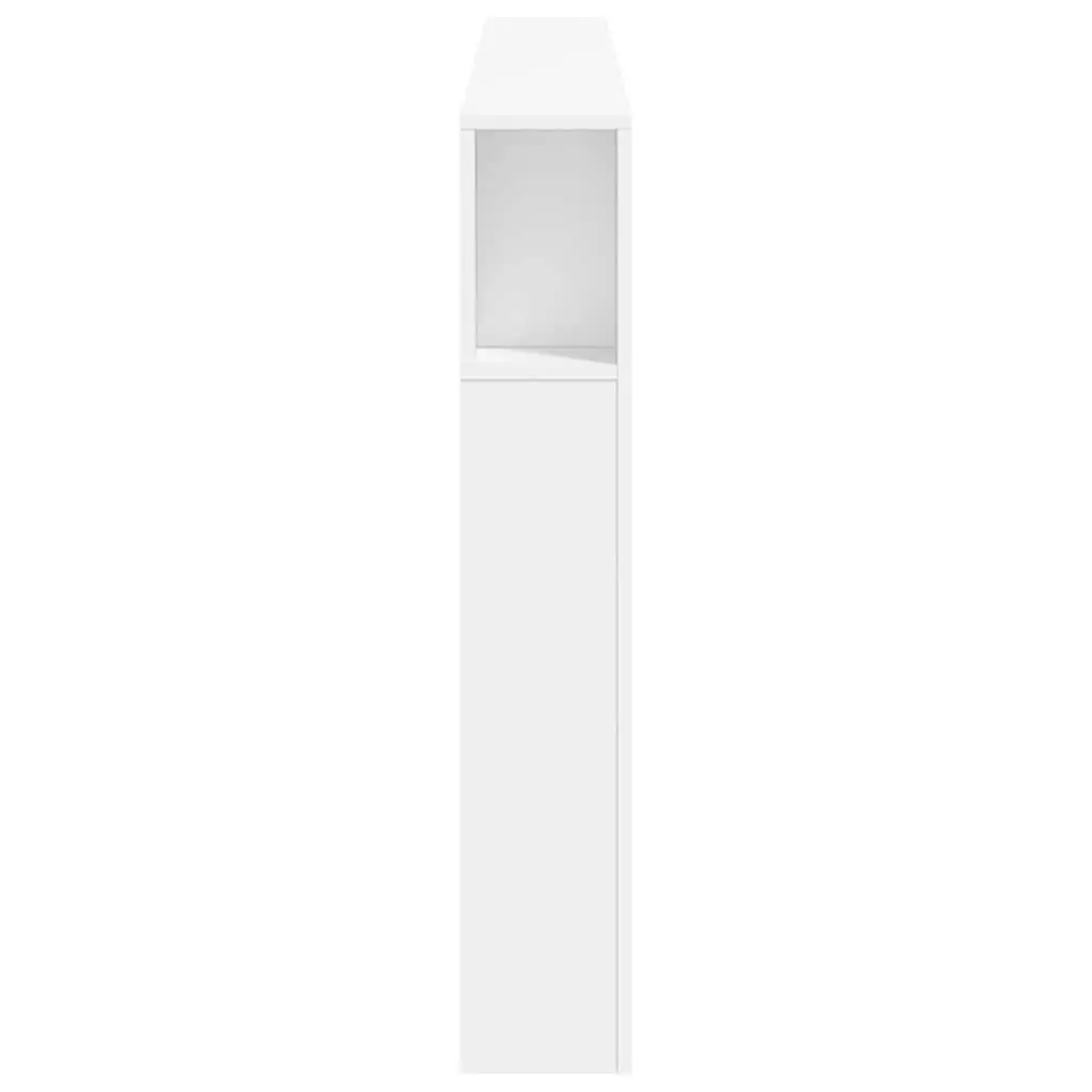 LED Headboard White 180cm Modern Engineered Wood with RGB Lights and Storage Top