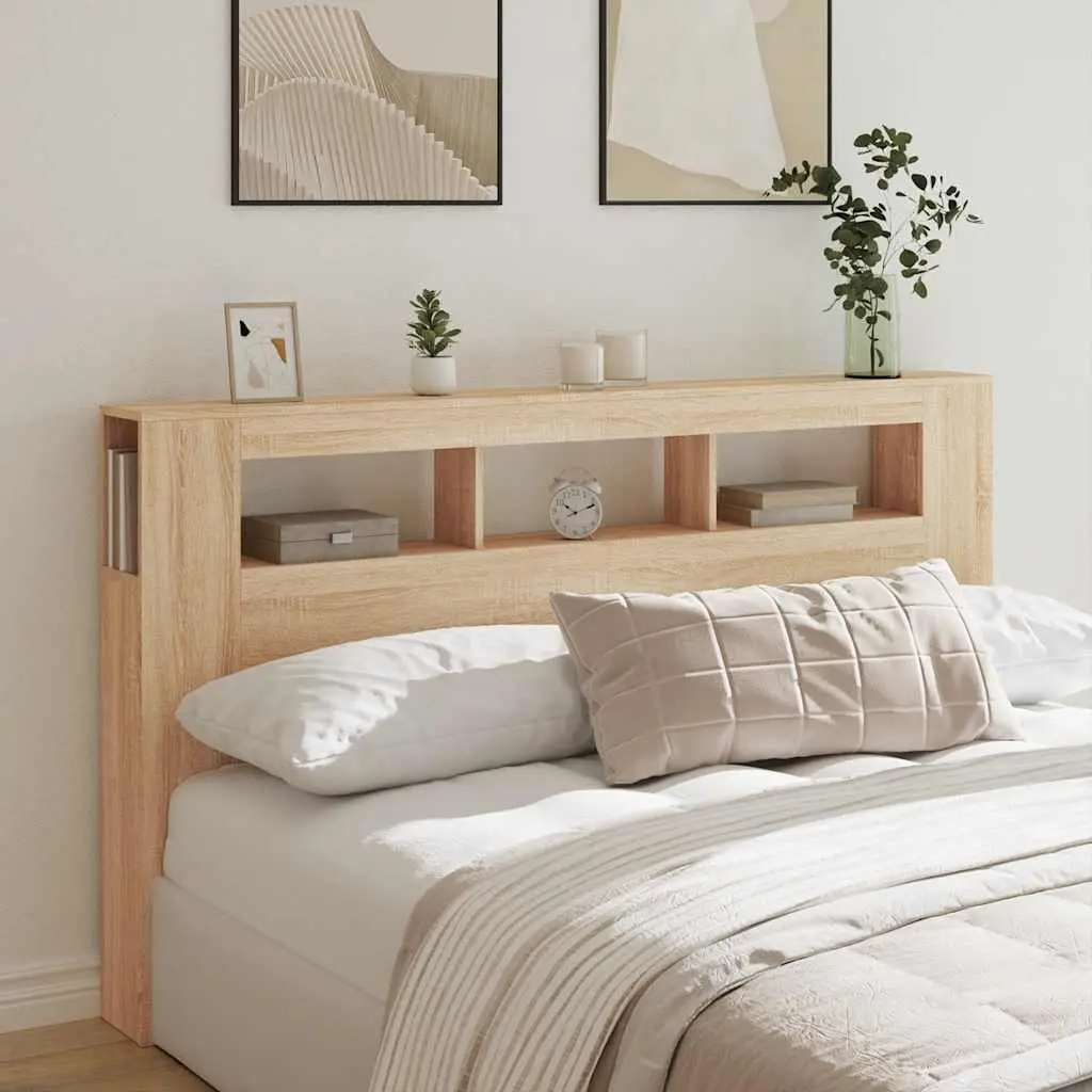 Brown LED Headboard 180cm Engineered Wood with RGB Lights