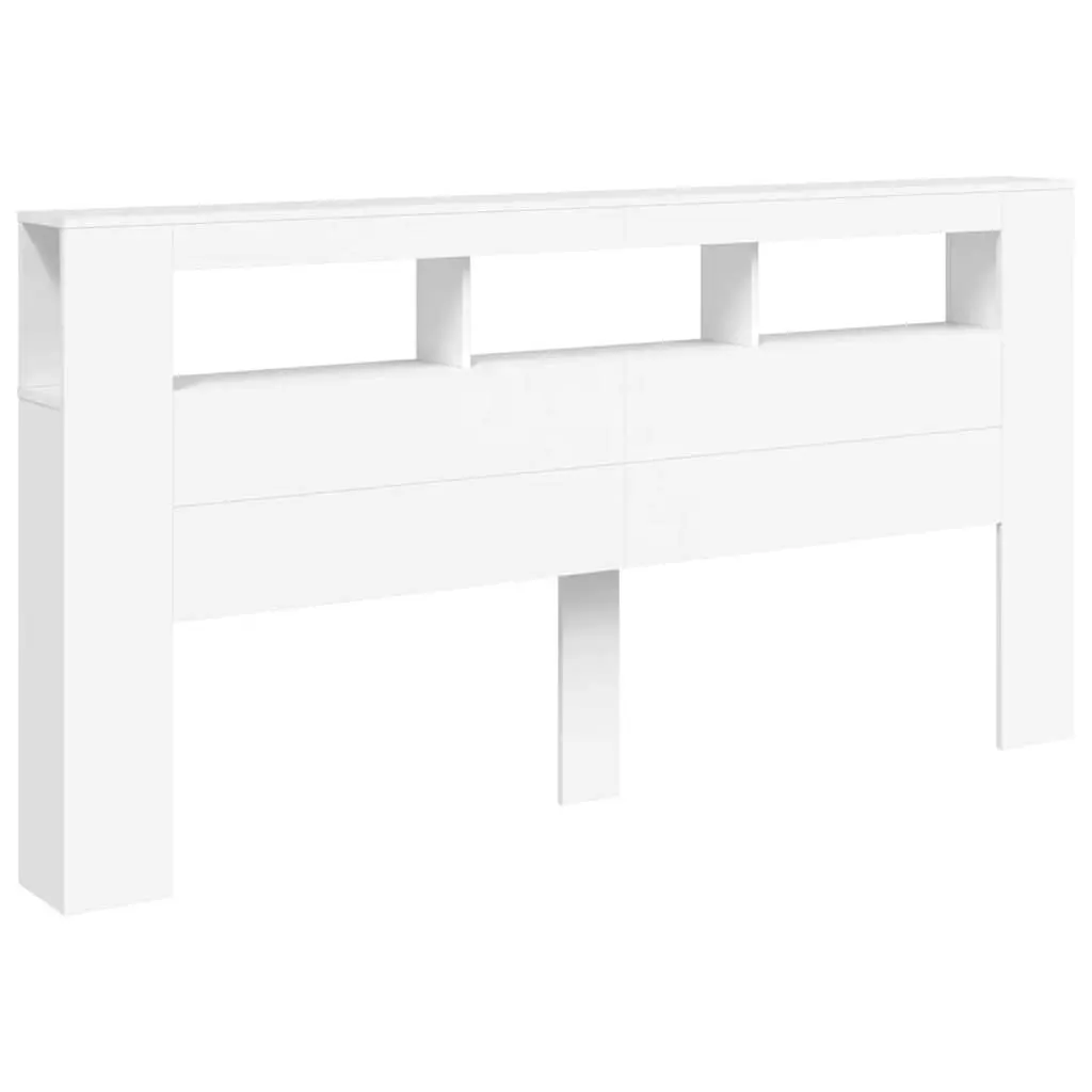 LED Headboard Bed Frame in White 200cm