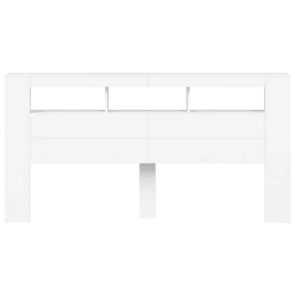 LED Headboard Bed Frame in White 200cm