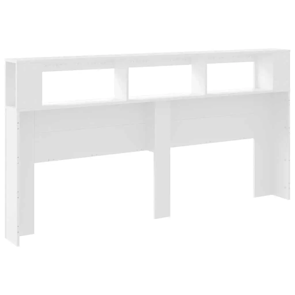 LED Headboard Bed Frame in White 200cm