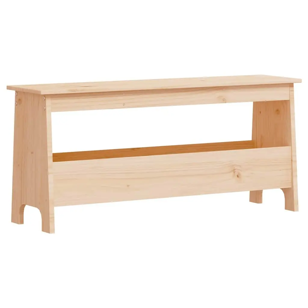 Hall Bench Storage Entryway Solid Wood Pine Brown 100x28x45cm Hallway Furniture