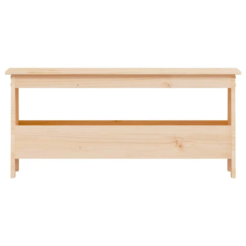 Hall Bench Storage Entryway Solid Wood Pine Brown 100x28x45cm Hallway Furniture