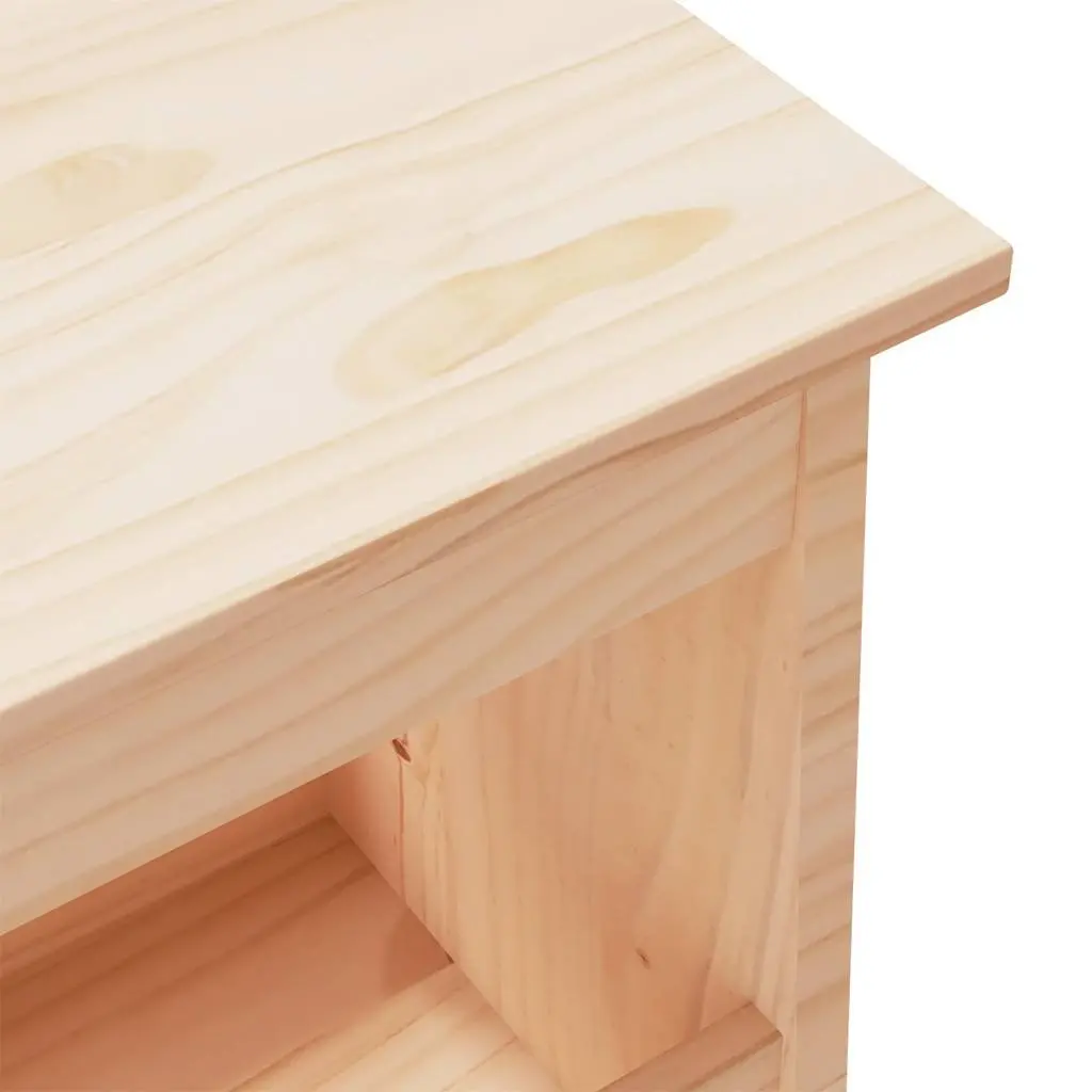 Hall Bench Storage Entryway Solid Wood Pine Brown 100x28x45cm Hallway Furniture