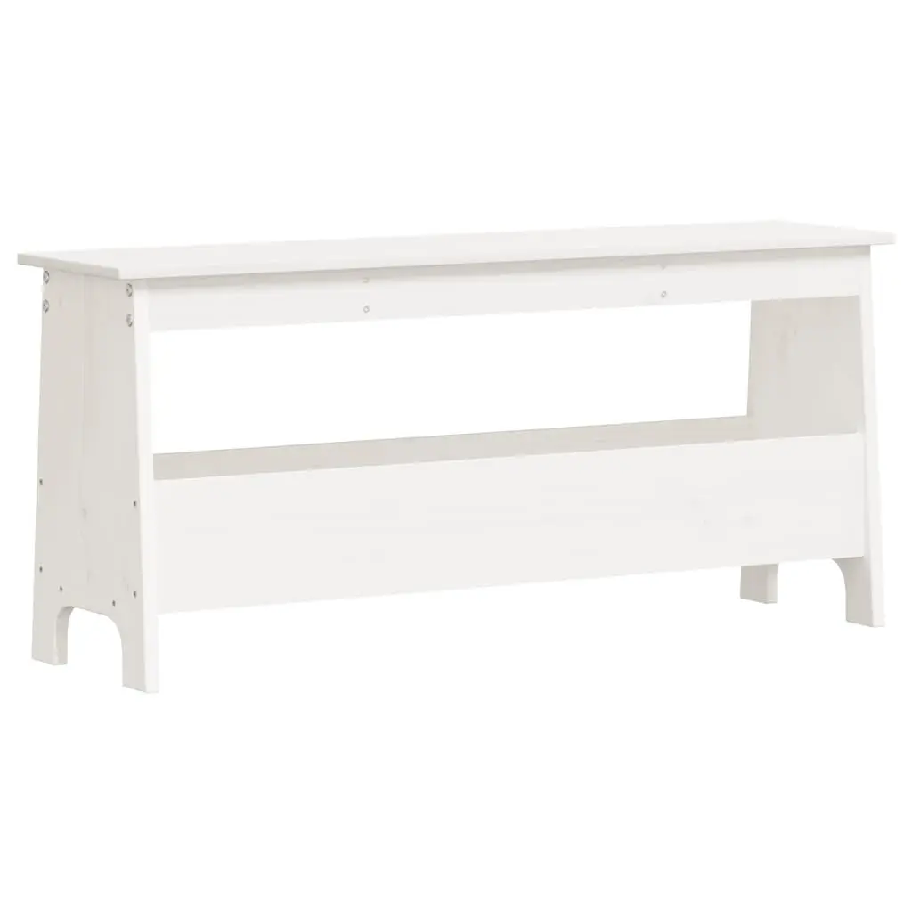 Wooden Storage Bench for Entryway 100x28x45 cm White