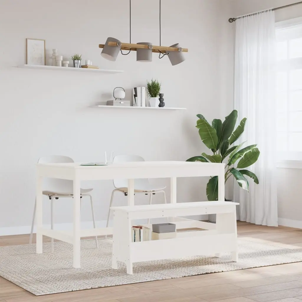 Wooden Storage Bench for Entryway 100x28x45 cm White