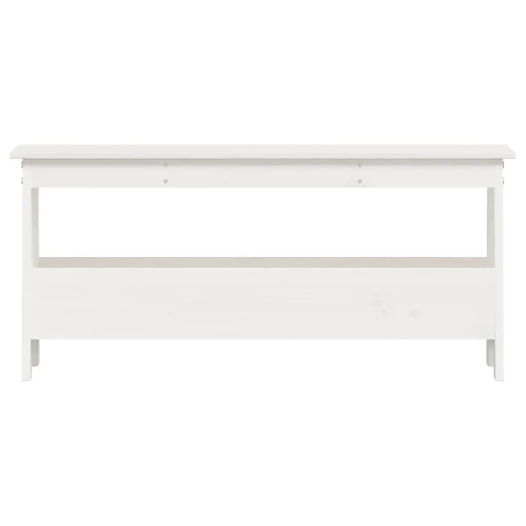 Wooden Storage Bench for Entryway 100x28x45 cm White