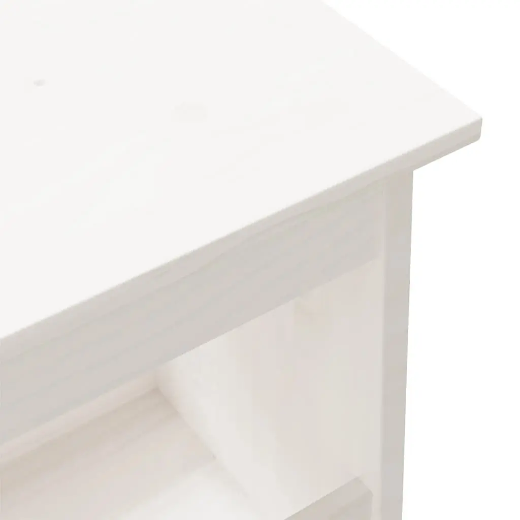 Wooden Storage Bench for Entryway 100x28x45 cm White