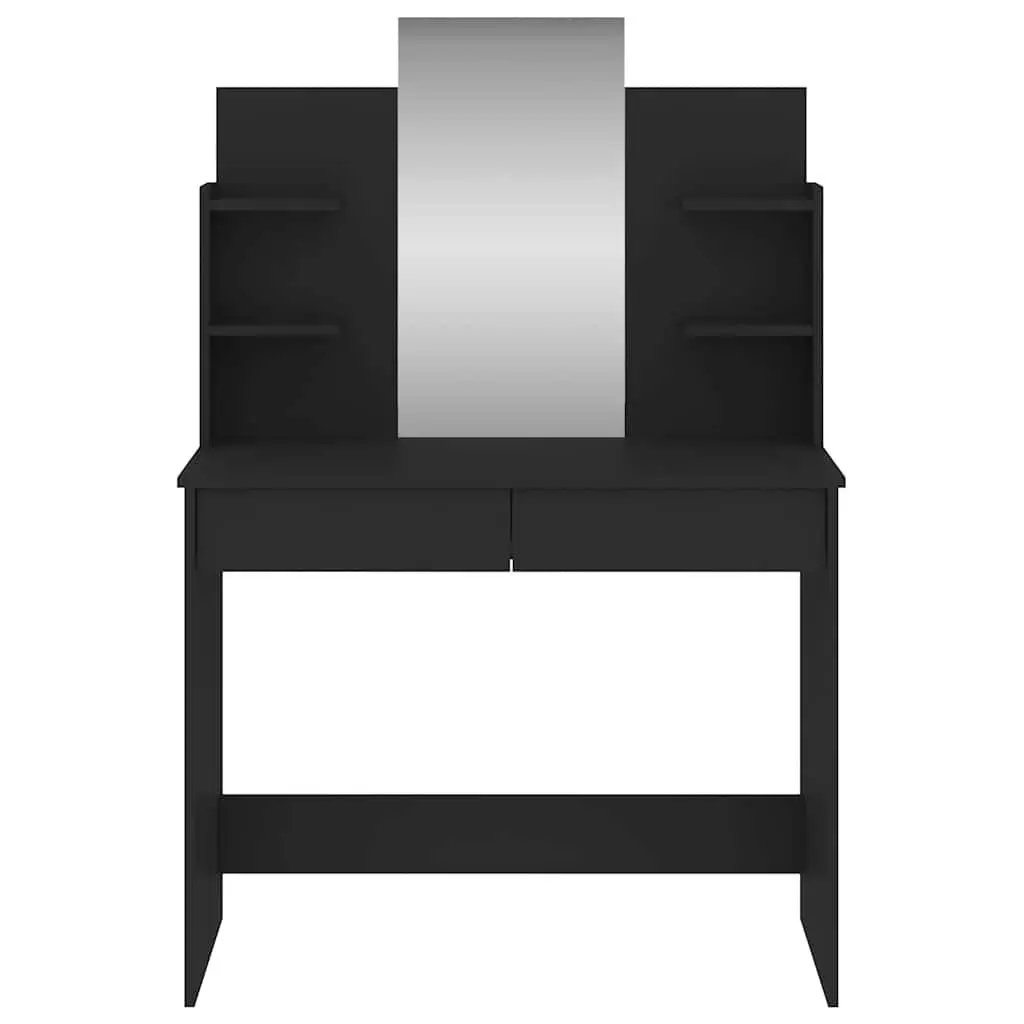 Black Dressing Table with Mirror and Storage