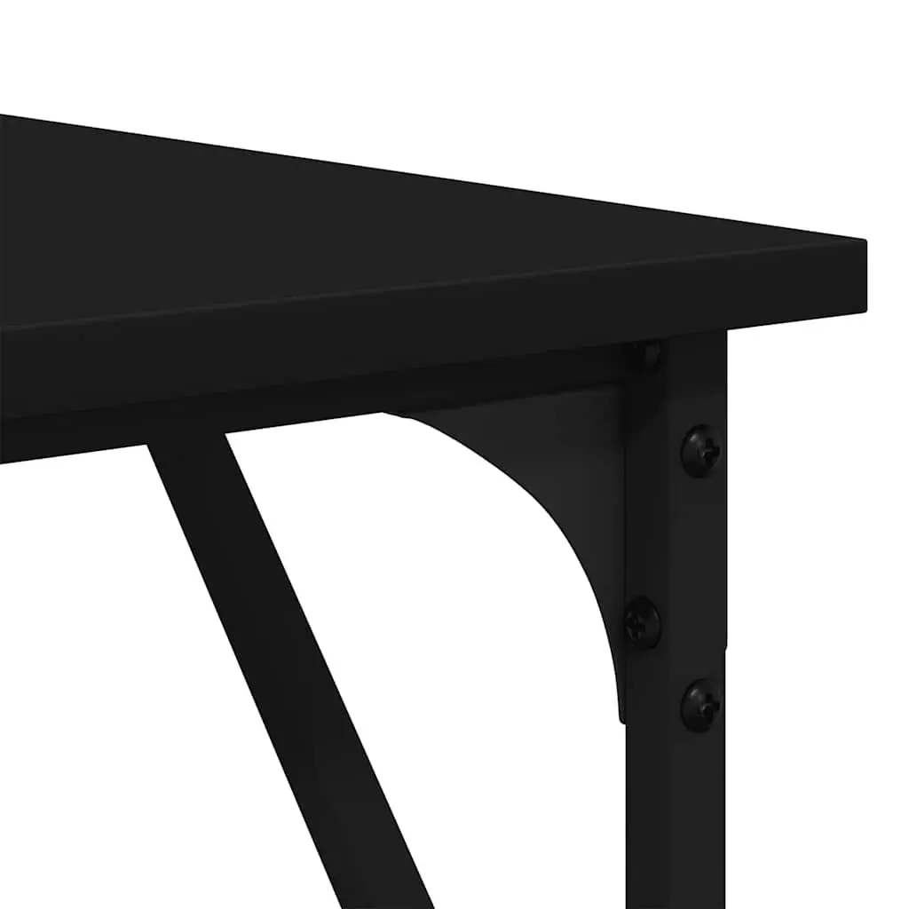L-Shaped Black Office Desk for Corner Workspaces