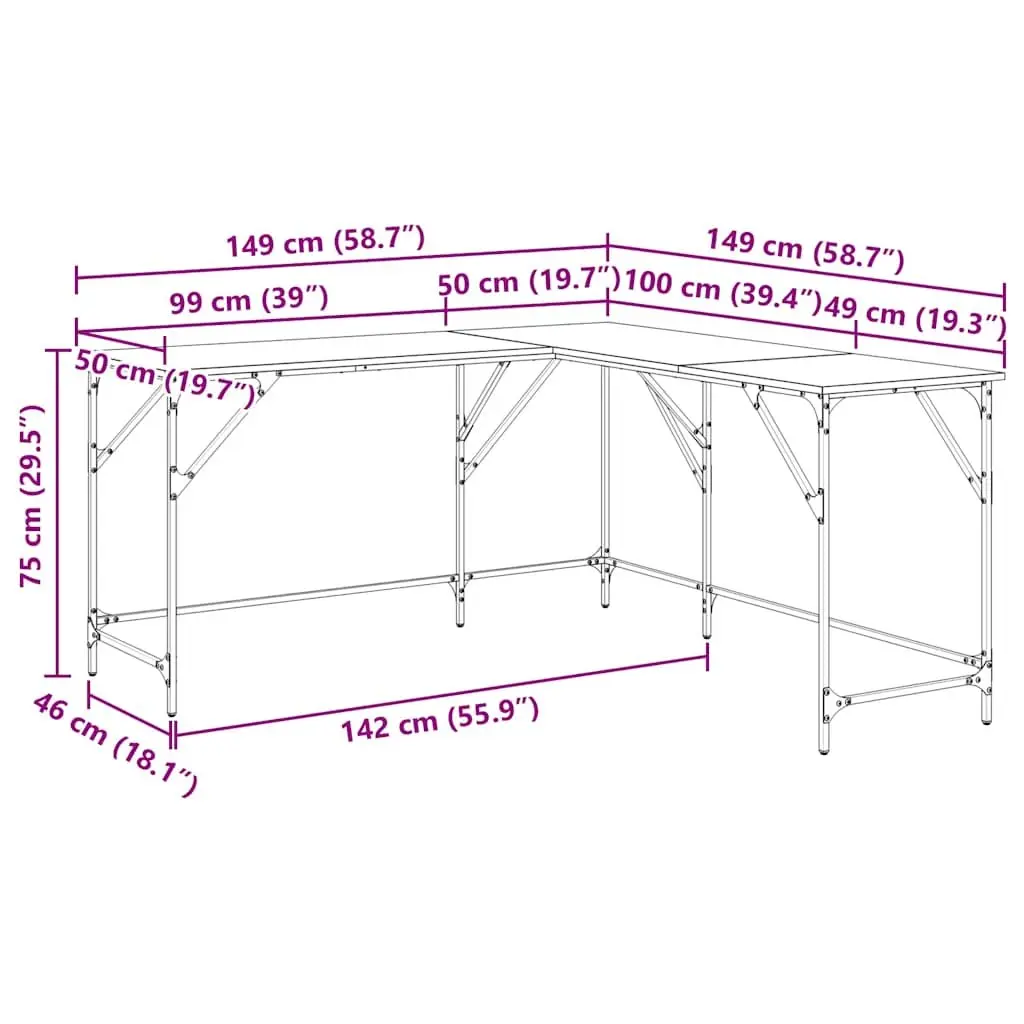 L-Shaped Black Office Desk for Corner Workspaces