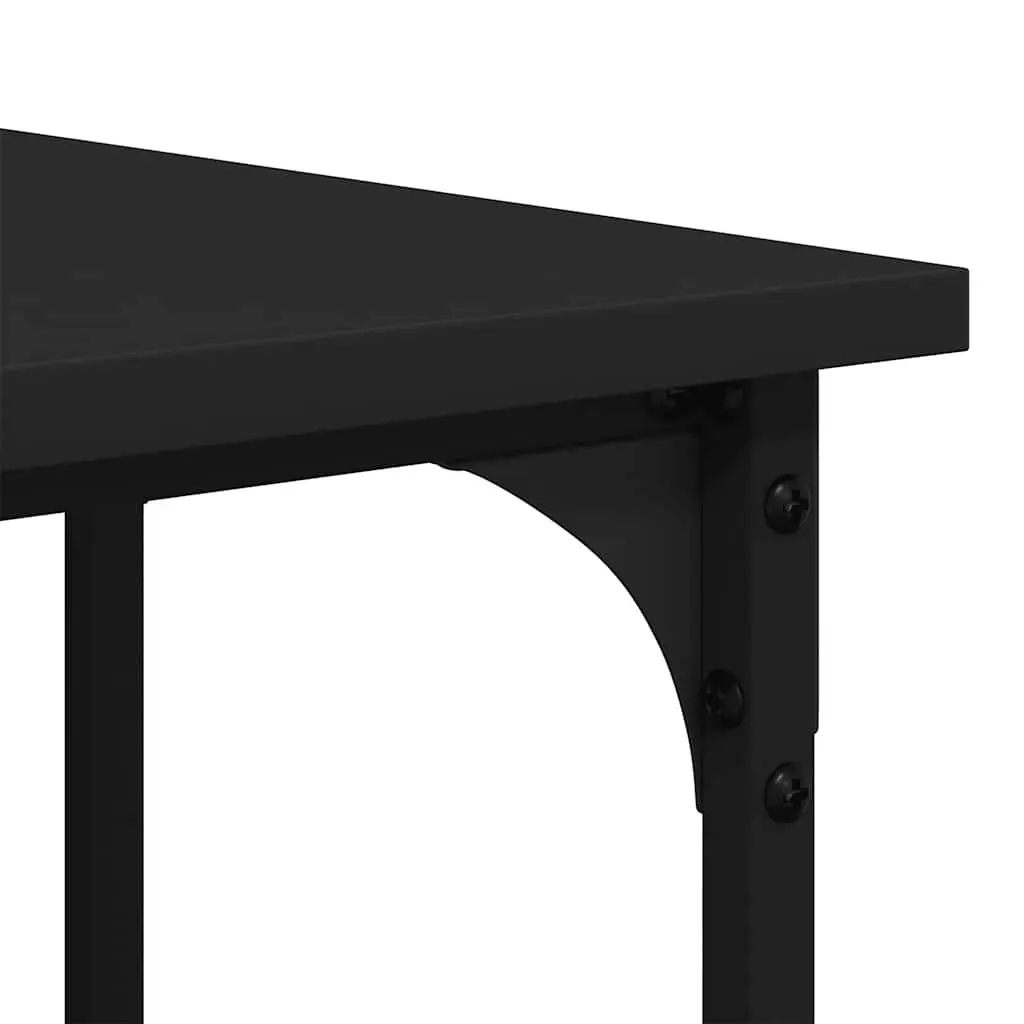L-Shaped Computer Desk with Shelves in Black
