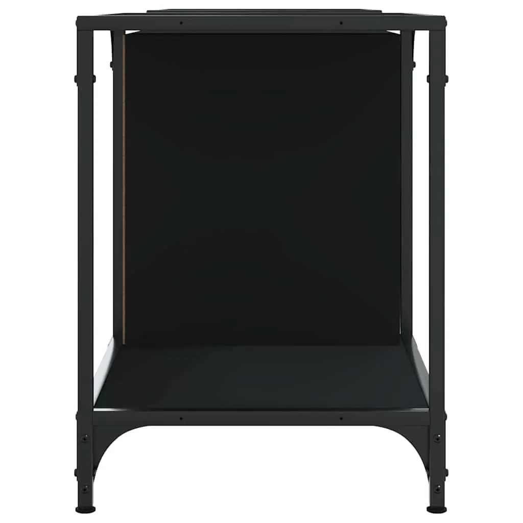 Black Engineered Wood TV Cabinet with Storage