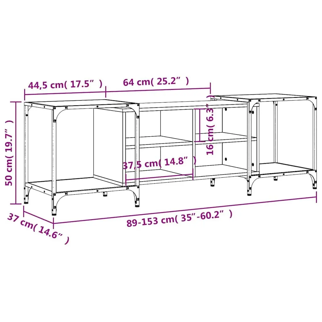 Black Engineered Wood TV Cabinet with Storage