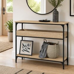 Sonoma Oak Brown Console Table with Shelf