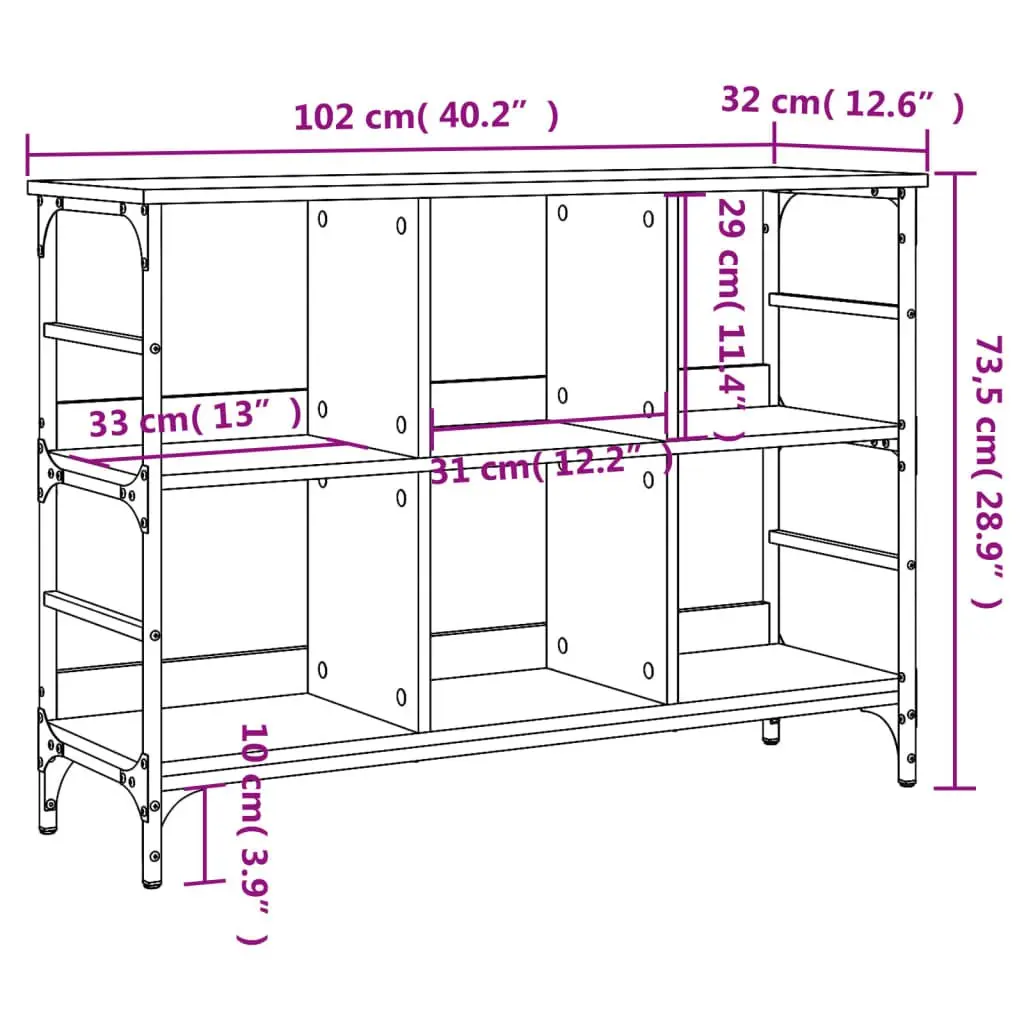 Sideboard Brown 102x32x73.5 cm Engineered Wood Storage Cabinet Buffet