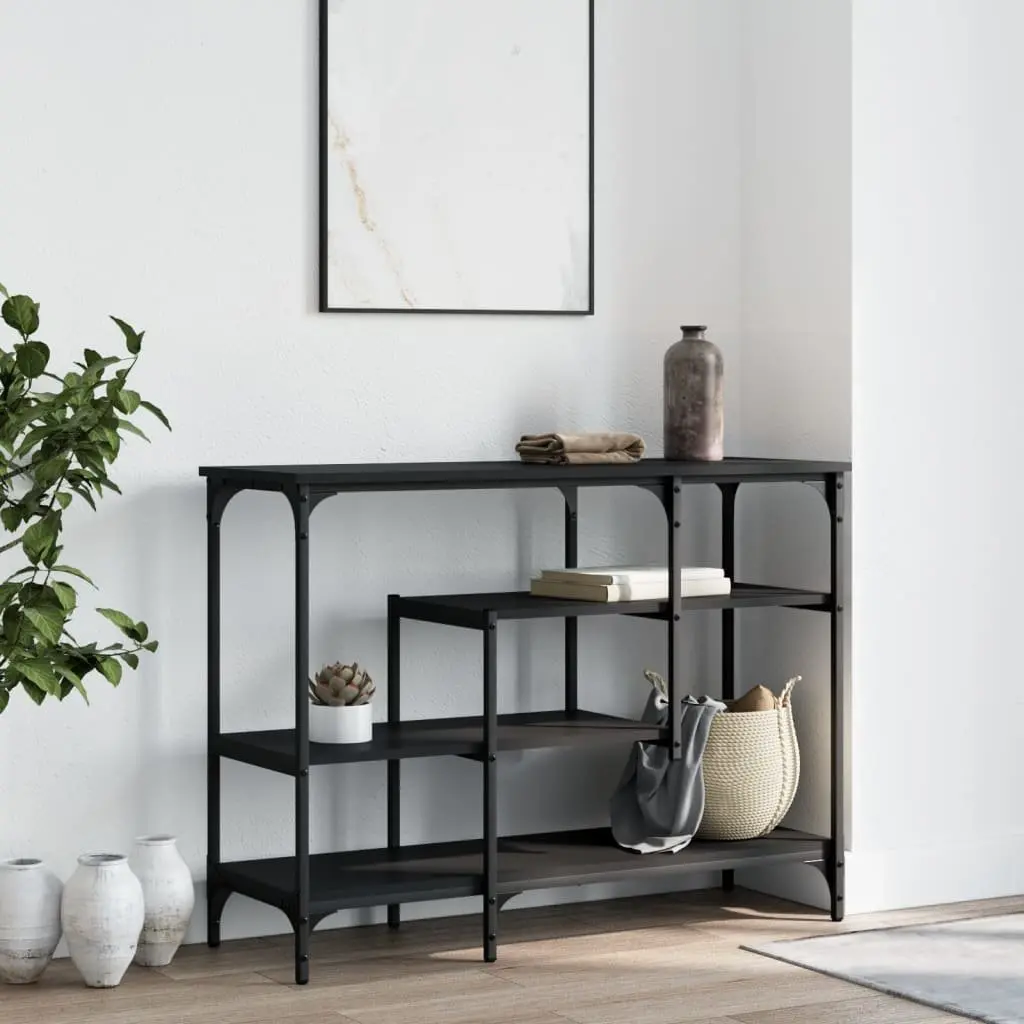Console Table Black 100W x 35D x 75H cm Engineered Wood with Metal Frame