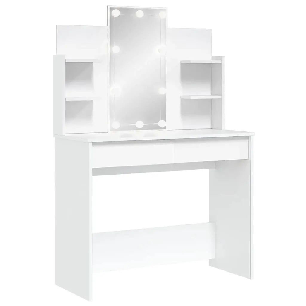 White Dressing Table with LED Mirror Lights