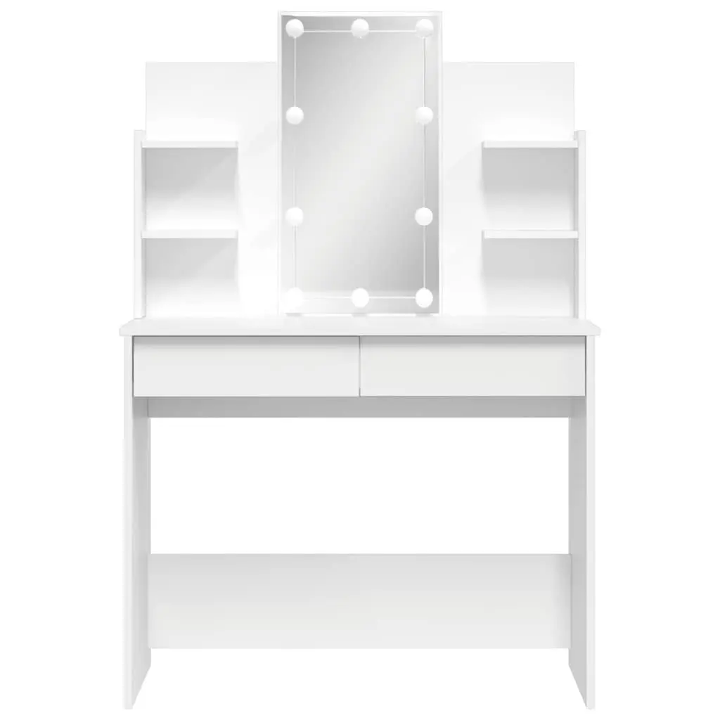 White Dressing Table with LED Mirror Lights