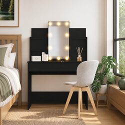 LED Lighted Dressing Table with Mirror and 2 Drawers