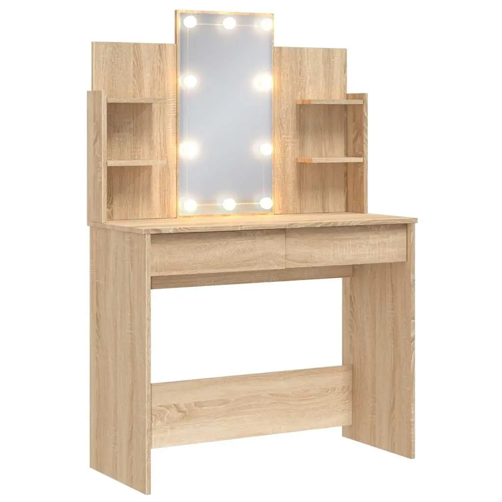 Bedroom Dressing Table with Mirror and LED Lights