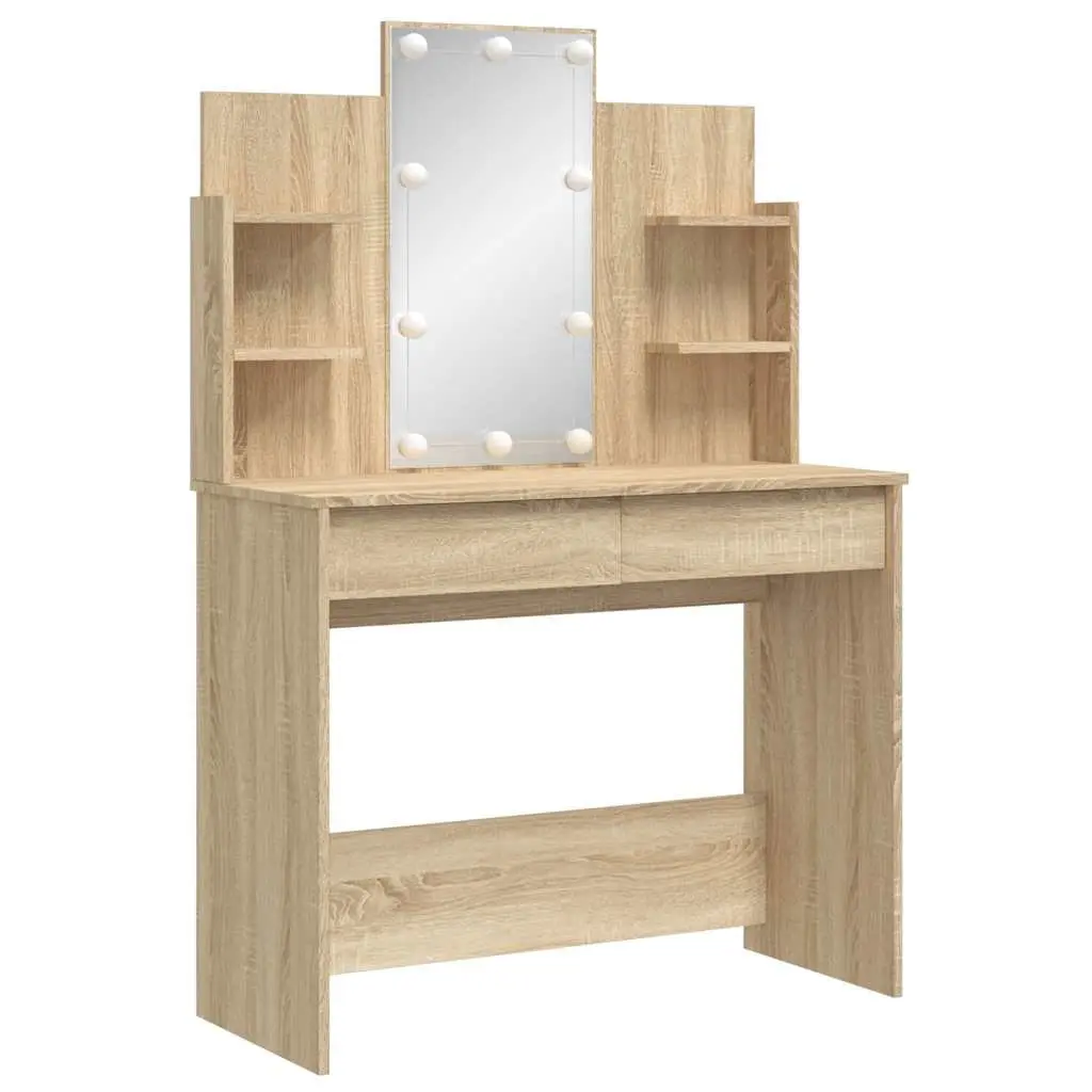 Bedroom Dressing Table with Mirror and LED Lights