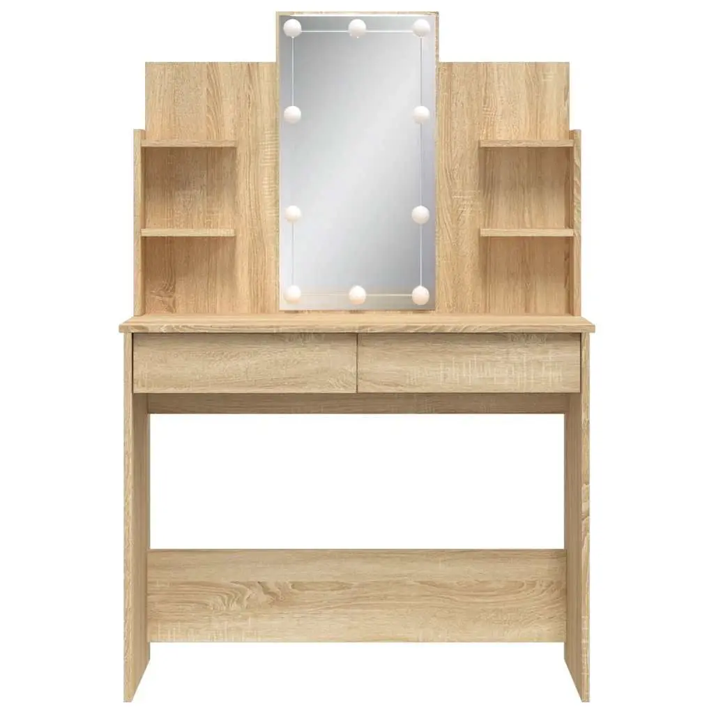 Bedroom Dressing Table with Mirror and LED Lights