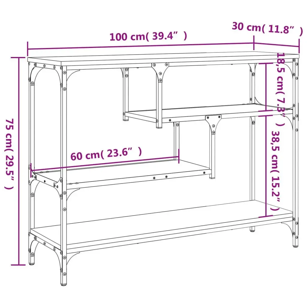 Sonoma Oak Brown Console Table for Entryway