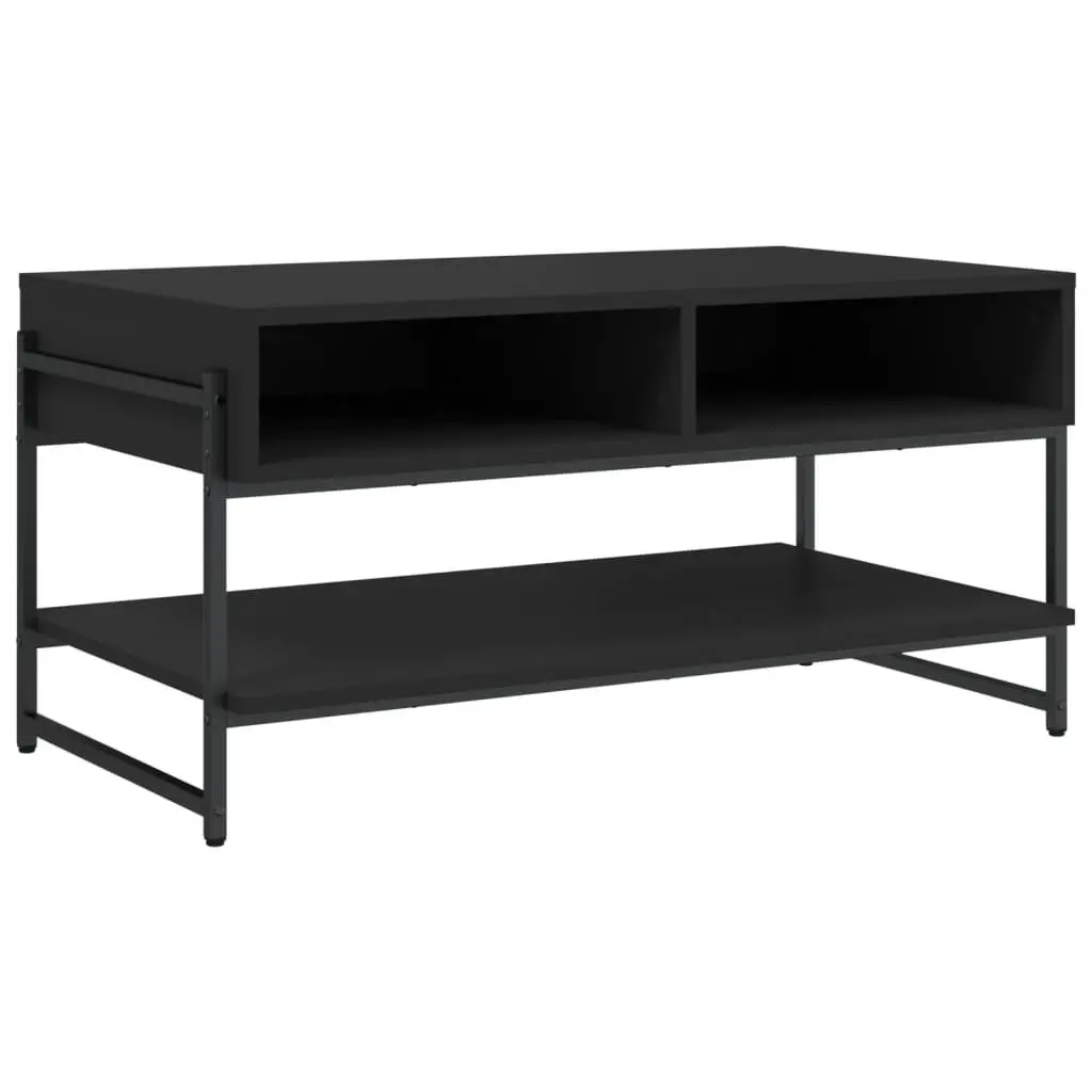 Coffee Table Black 90x50x45cm Engineered Wood Metal Frame