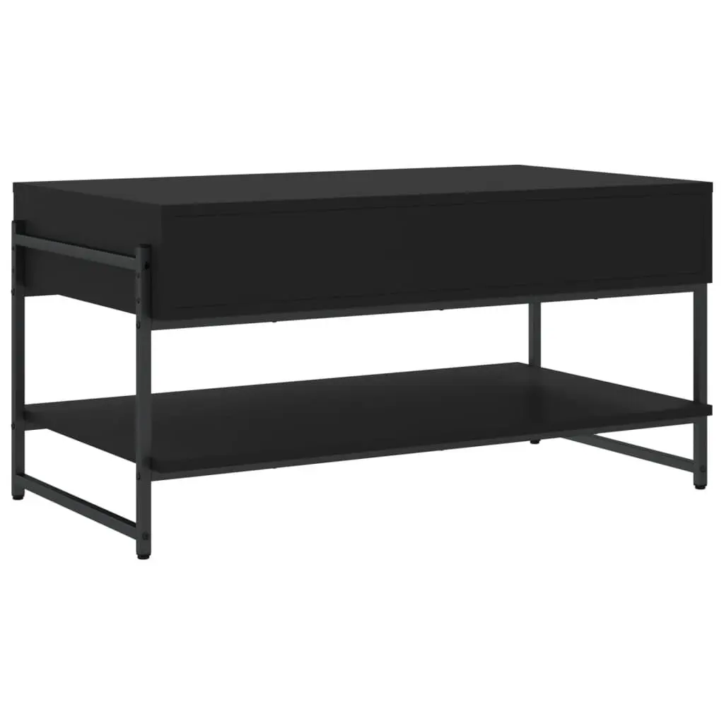 Coffee Table Black 90x50x45cm Engineered Wood Metal Frame