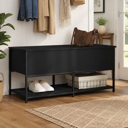 Black Storage Bench for Hallway Seating and Organisation