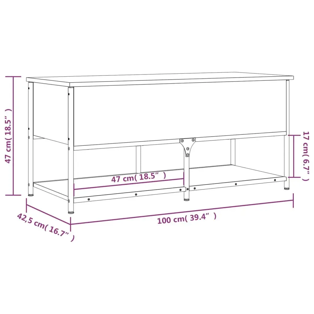 Black Storage Bench for Hallway Seating and Organisation