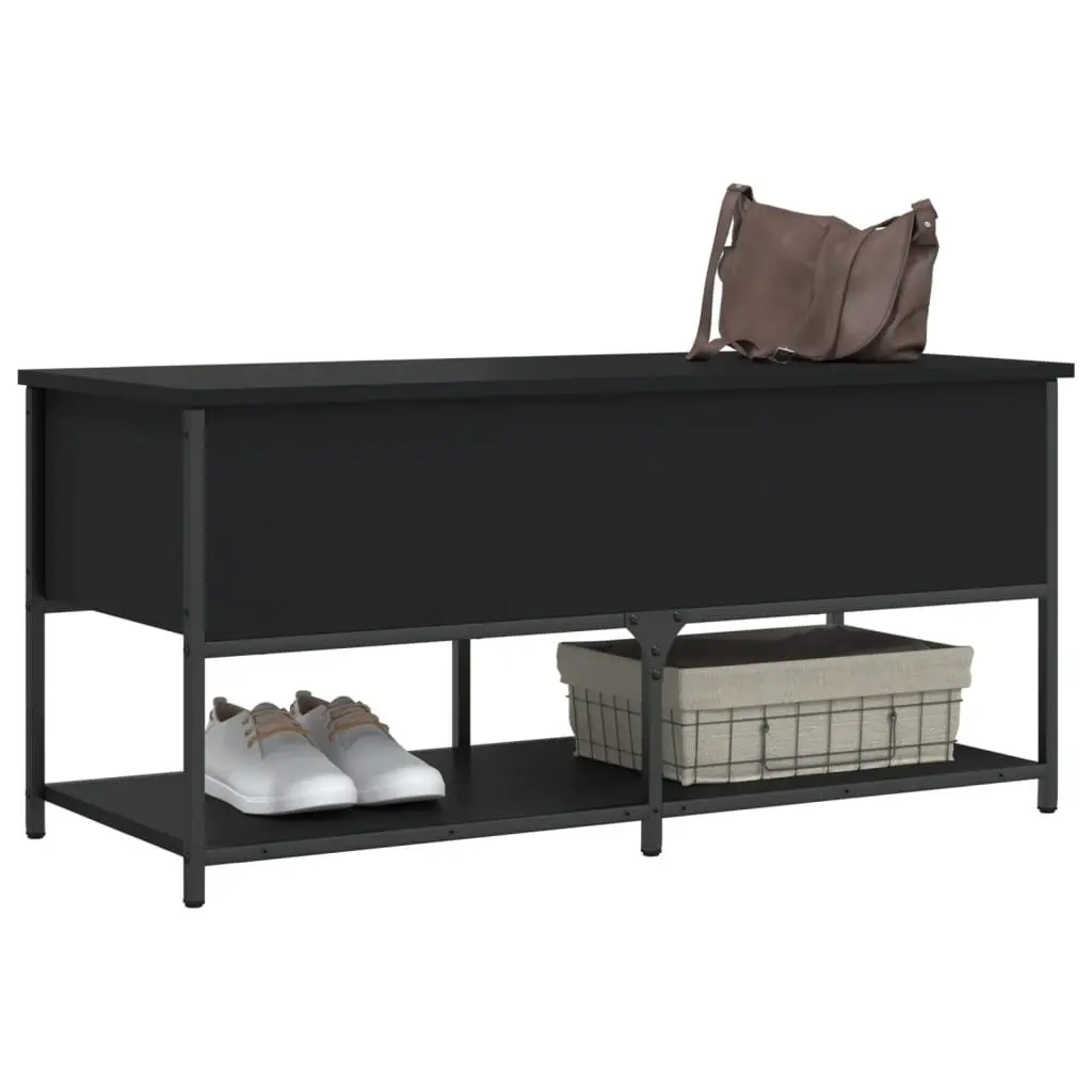 Black Storage Bench for Hallway Seating and Organisation