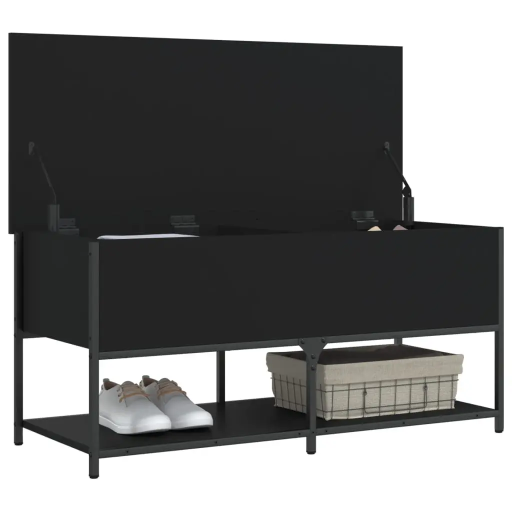 Black Storage Bench for Hallway Seating and Organisation