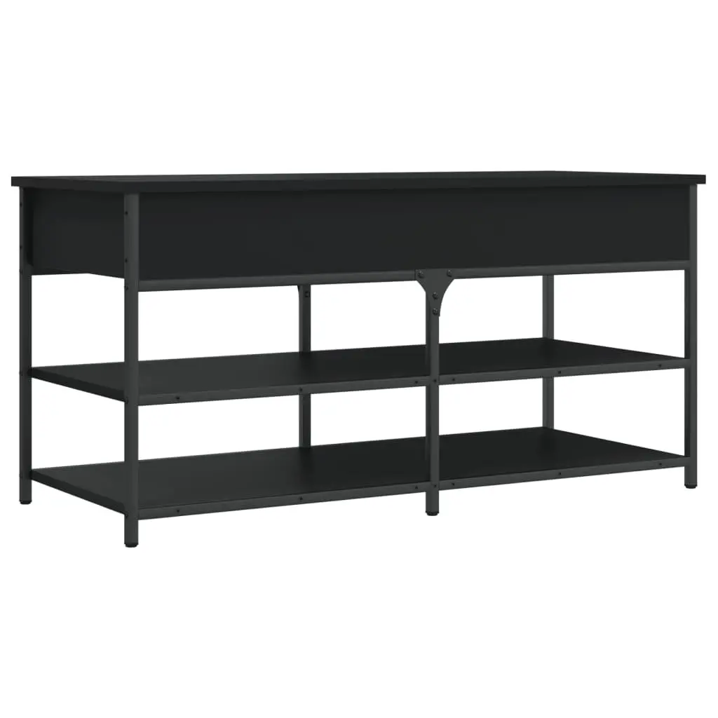 Black Storage Bench for Hallway Shoe Organisation