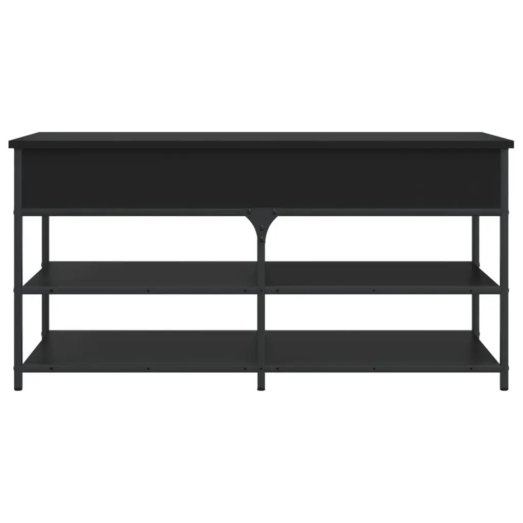 Black Storage Bench for Hallway Shoe Organisation