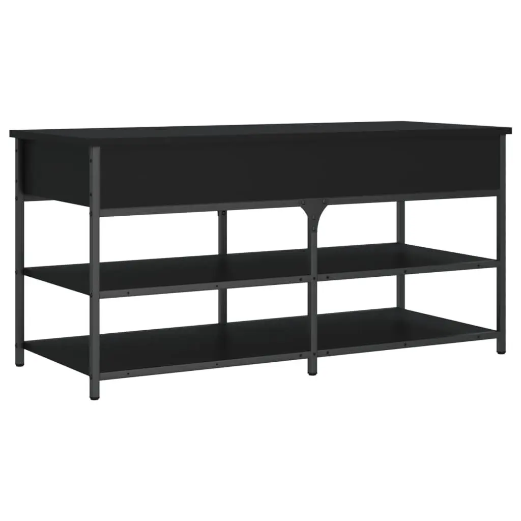 Black Storage Bench for Hallway Shoe Organisation