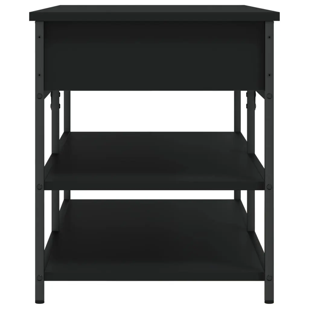 Black Storage Bench for Hallway Shoe Organisation