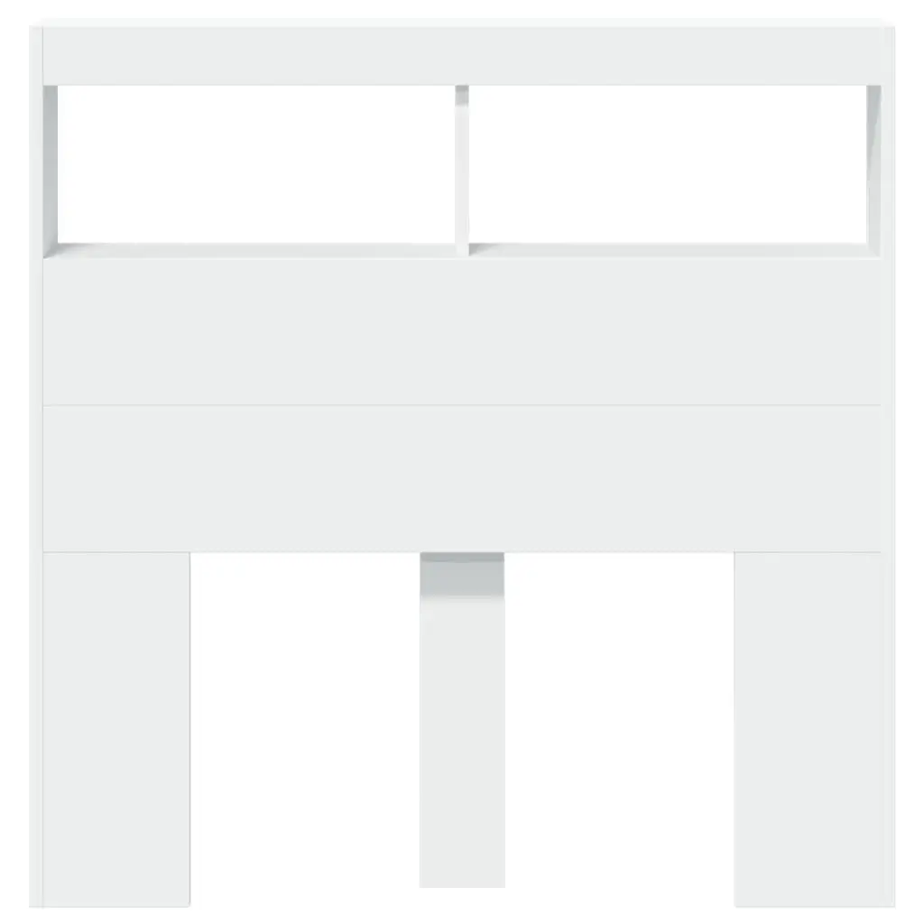 White Headboard Cabinet with RGB LED Lights