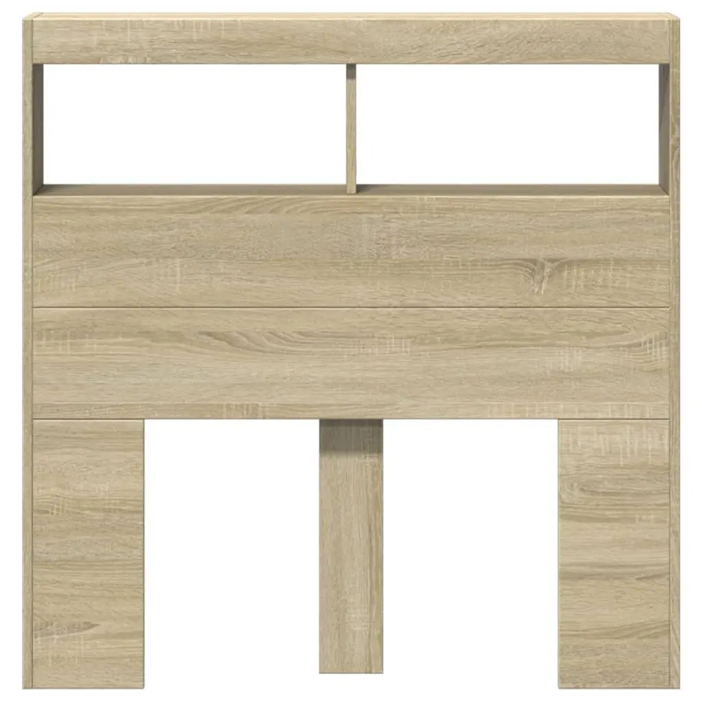 Brown Headboard Cabinet with RGB LED Lights 100 cm