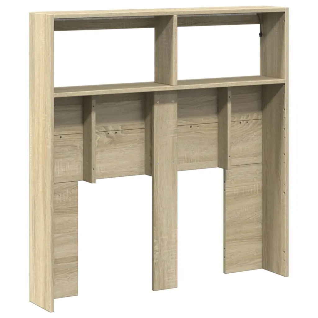 Brown Headboard Cabinet with RGB LED Lights 100 cm
