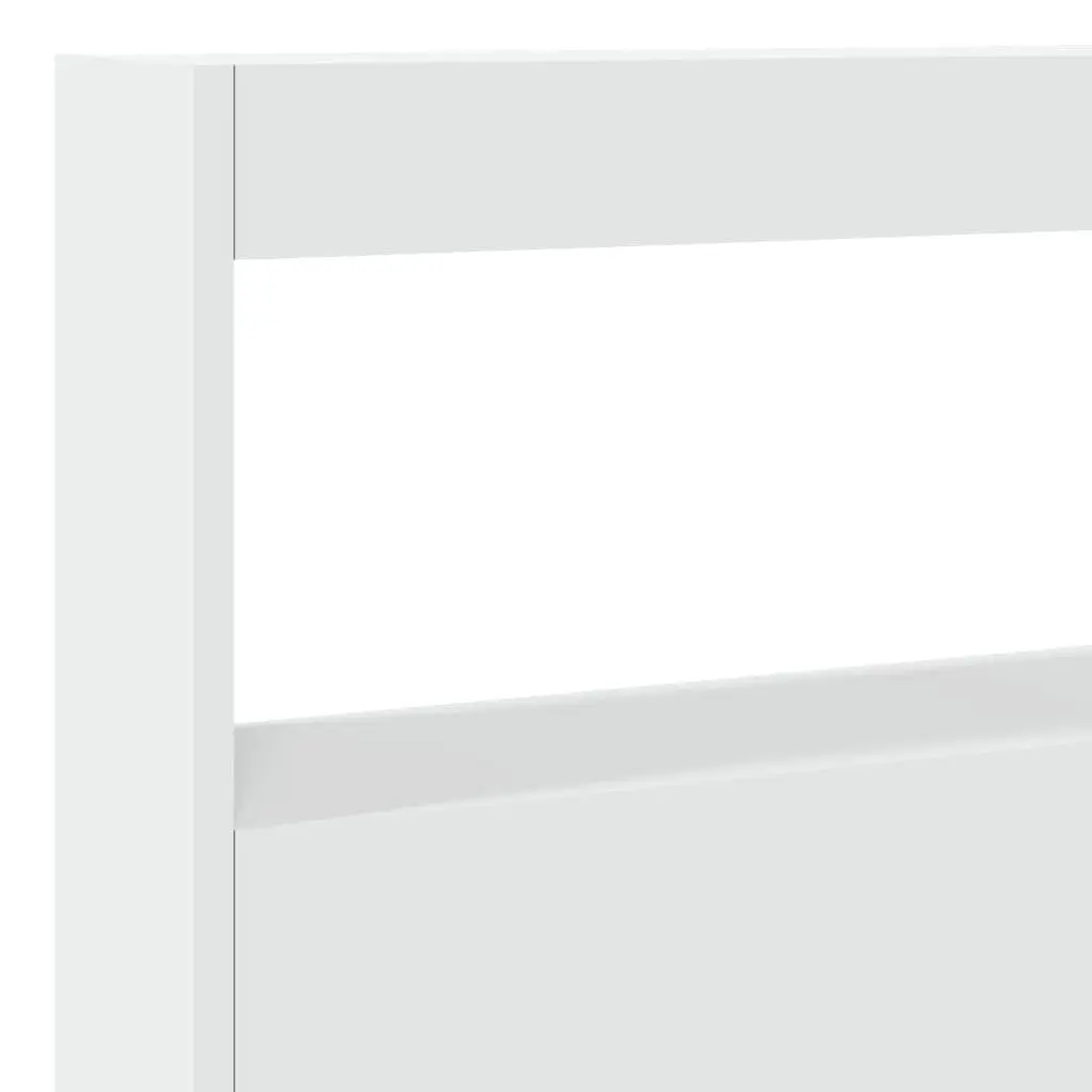 White Headboard Cabinet with RGB LED Lights 140 cm