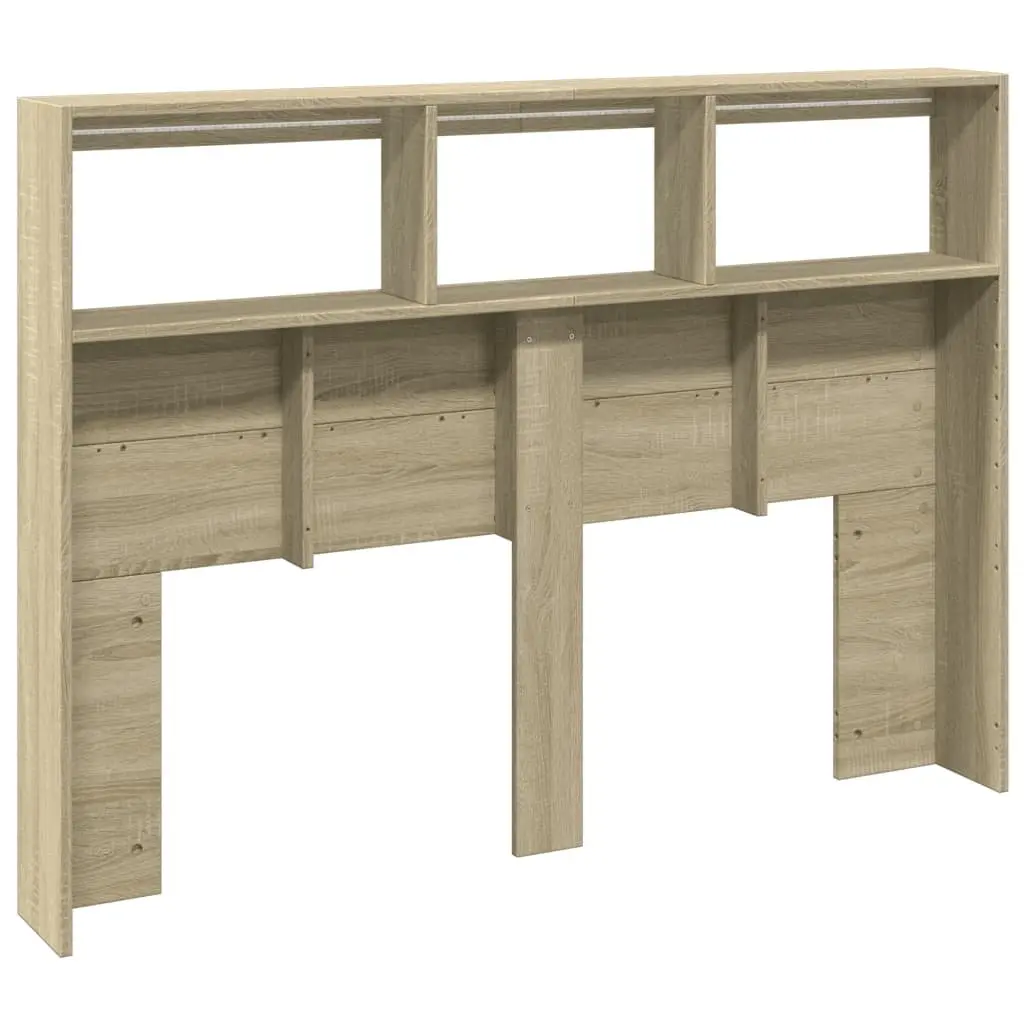 Sonoma Oak Headboard Cabinet with RGB LED Lights