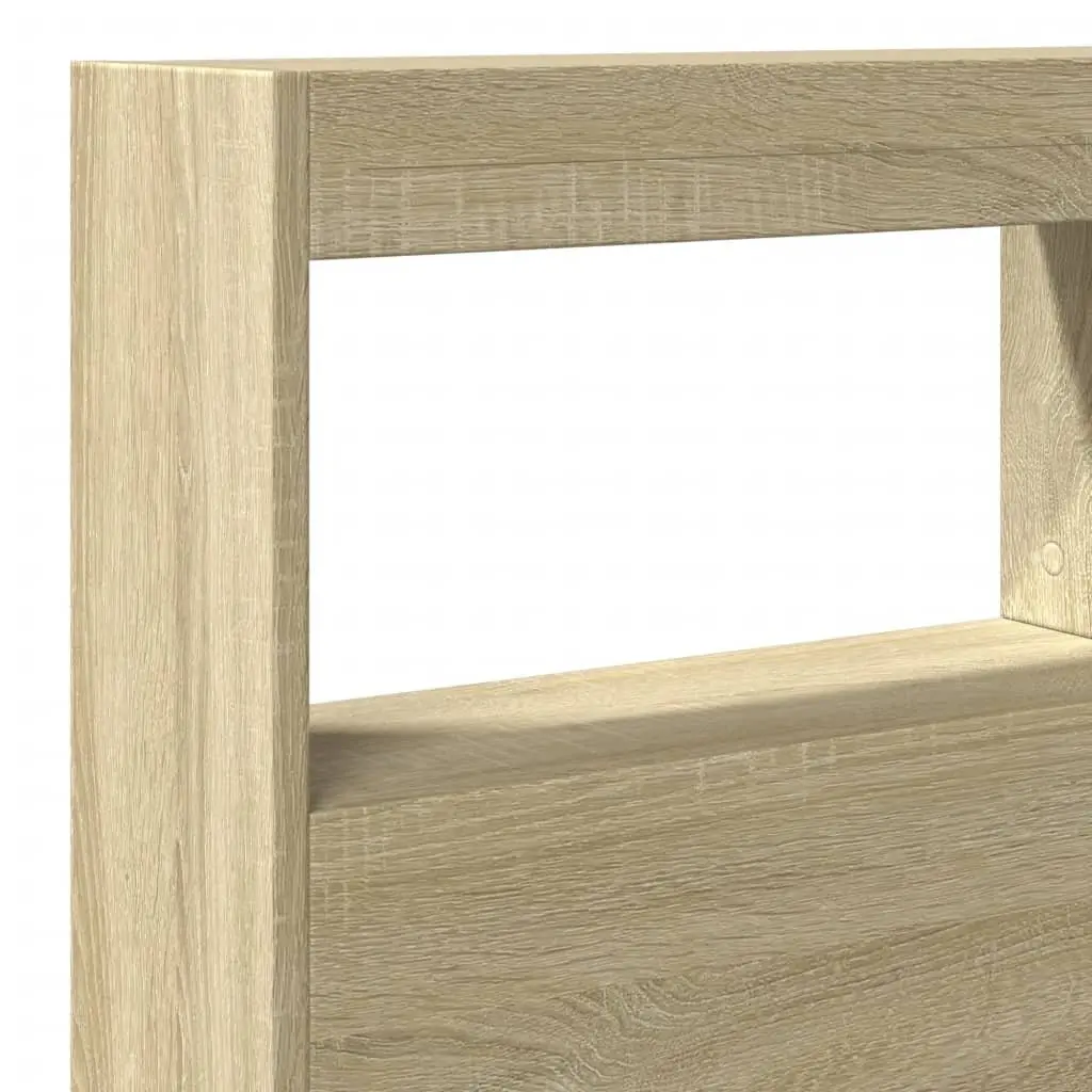 Sonoma Oak Headboard Cabinet with RGB LED Lights