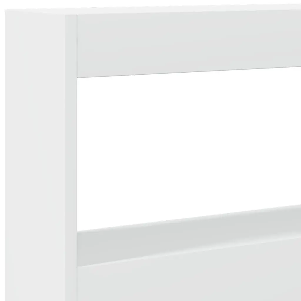 Headboard Cabinet with LED Lights White 160x17x102 cm Engineered Wood Bedroom Storage