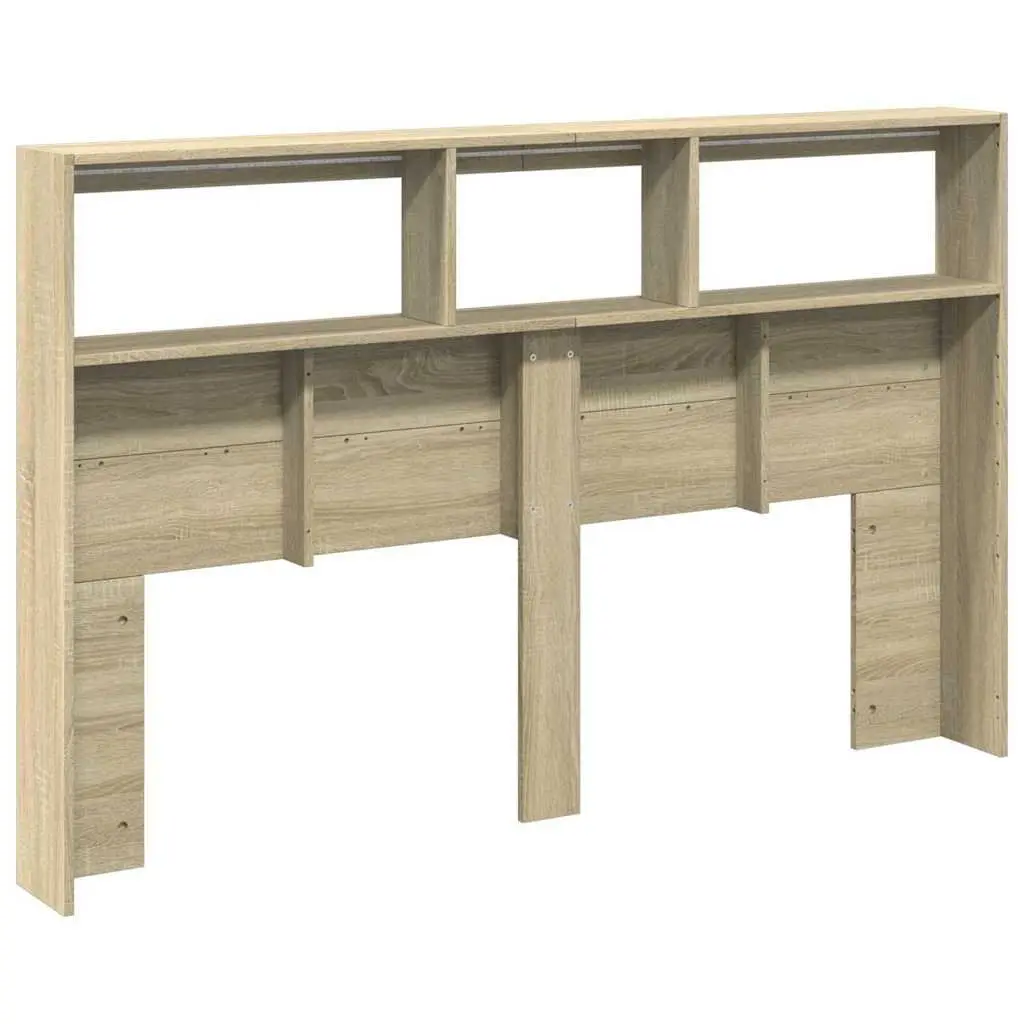 Headboard Cabinet with RGB LED Lights Brown 160cm Engineered Wood